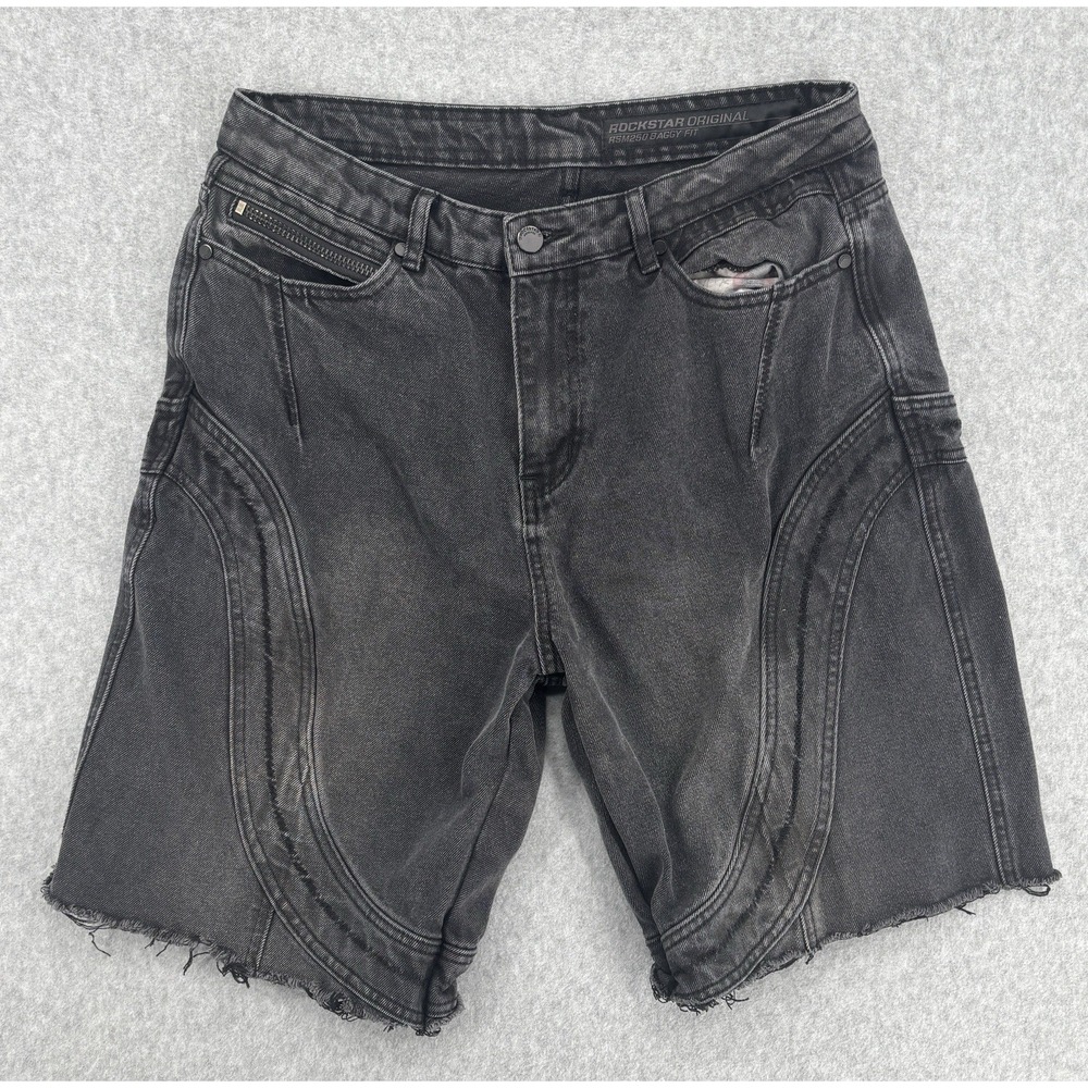 Rockstar Original RSM250‎ Baggy Fit Black Denim Shorts Men's 34